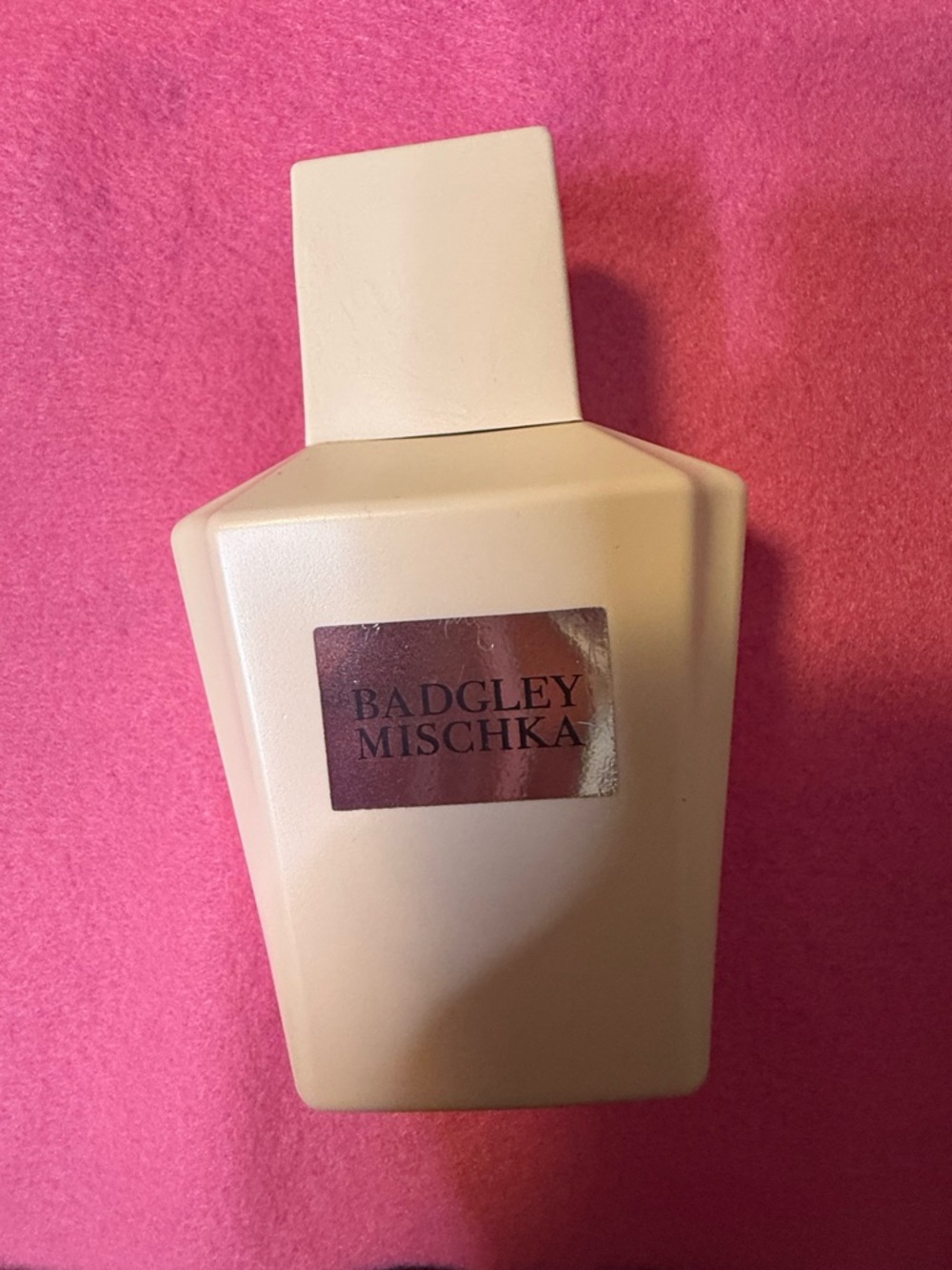 Badgley Mischka Cream Lotion Bottle with Silver Logo